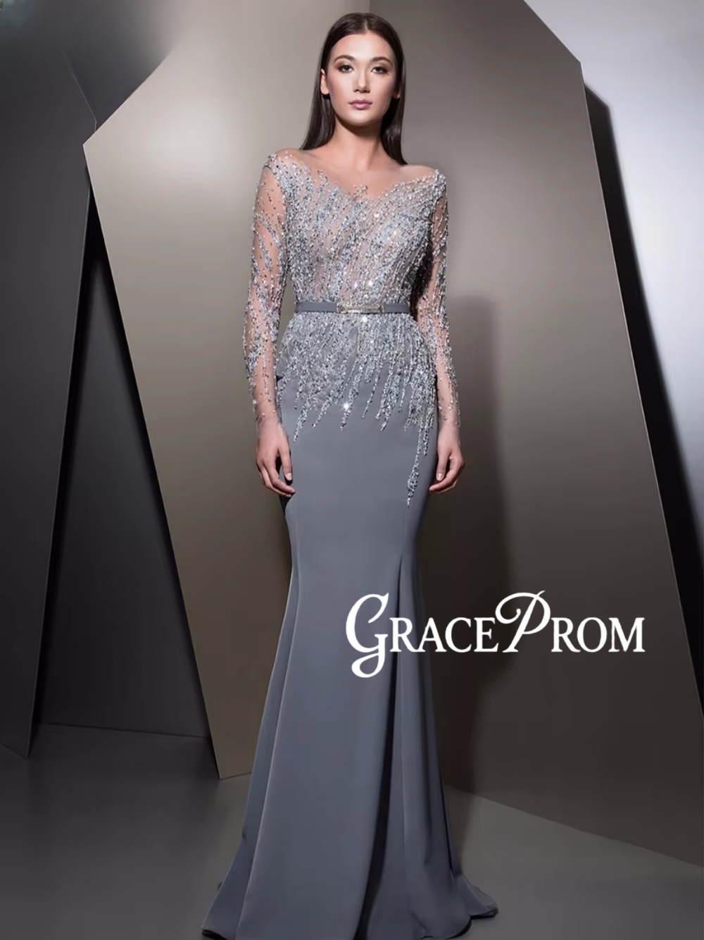 Women'S Formal Dinner Wear - GRACEPROM ilusión vestido de noche de
