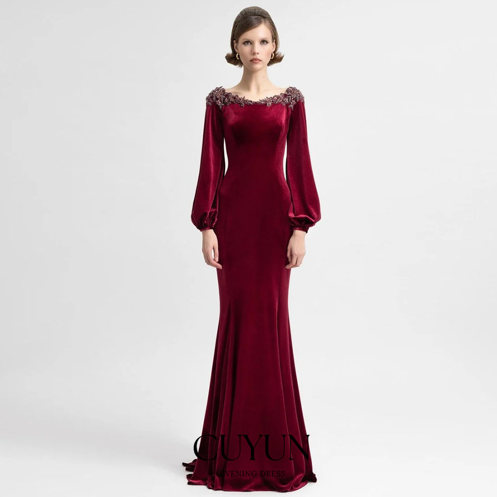 Women'S Formal Dinner Wear - CUYUN-vestido de noche personalizado semissirena color