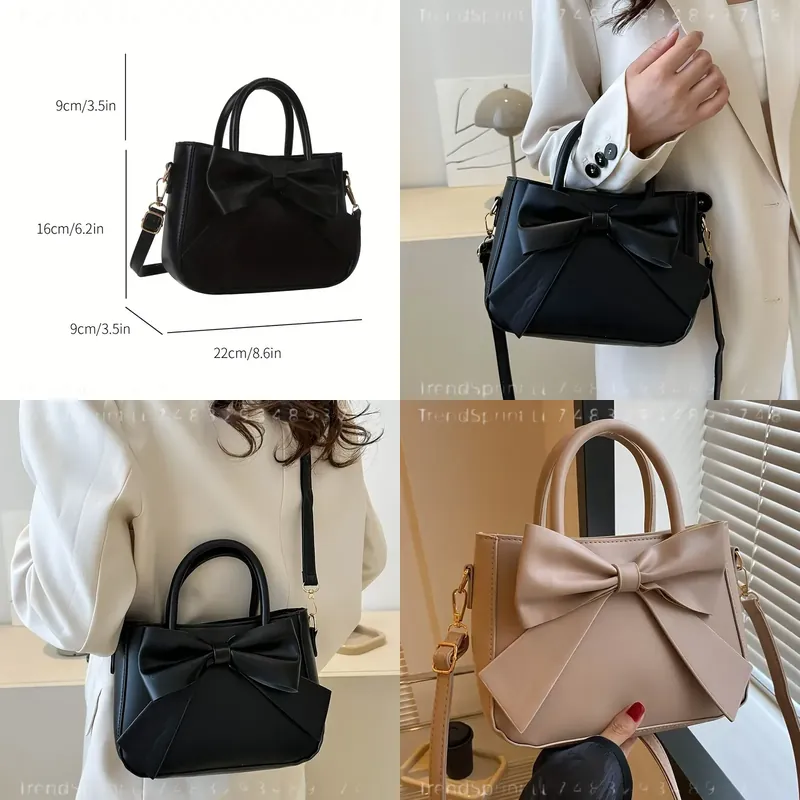 Women'S Work Fashion - Elegante Bolso de Mano Negro con