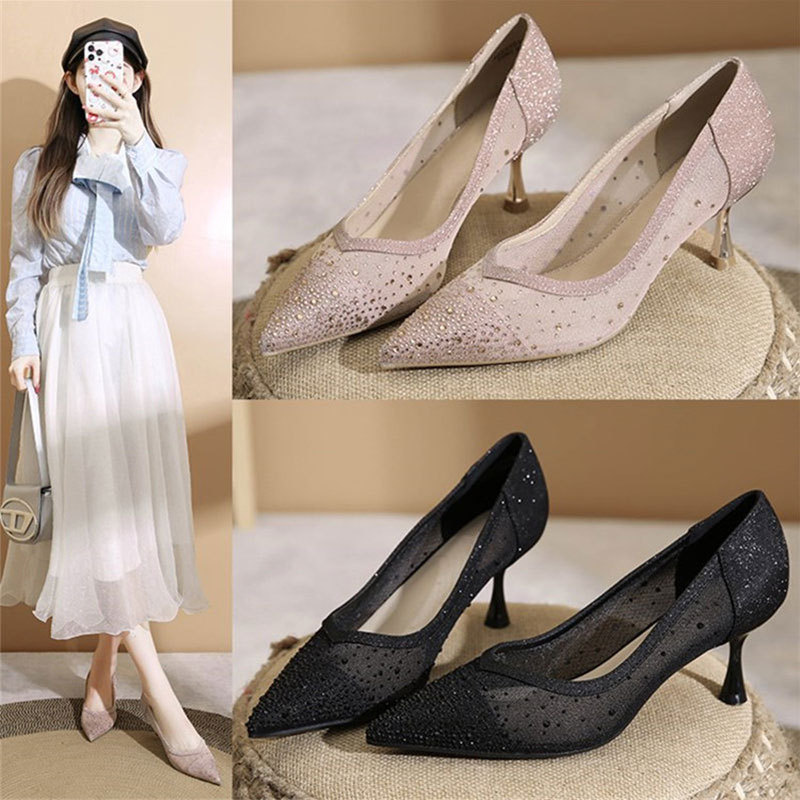 Women'S Work Fashion - Sandalias de tacón alto sin cordones,
