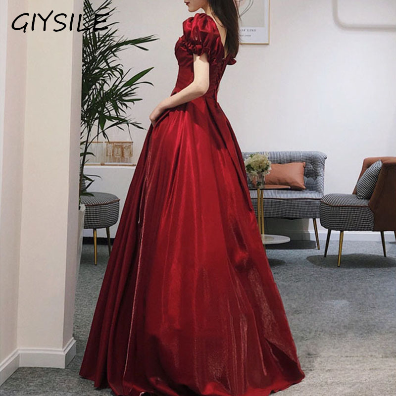 Women'S Formal Dinner Wear - Vestido de noche rojo con cuello