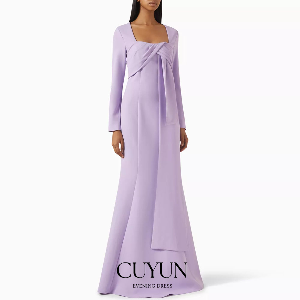 Women'S Formal Dinner Wear - CUYUN-vestidos de noche personalizados color lavanda