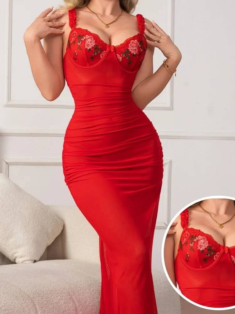 Vestido rojo fruncido con corr - Women Formal Wear Trends reseña y precio